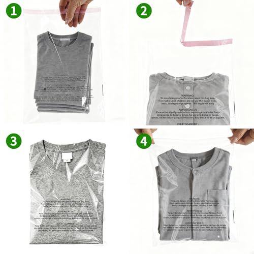 Self Sealing Cellophane Bags Assorted Sizes 400-Pack – Clear Plastic Shipping & Retail Bags