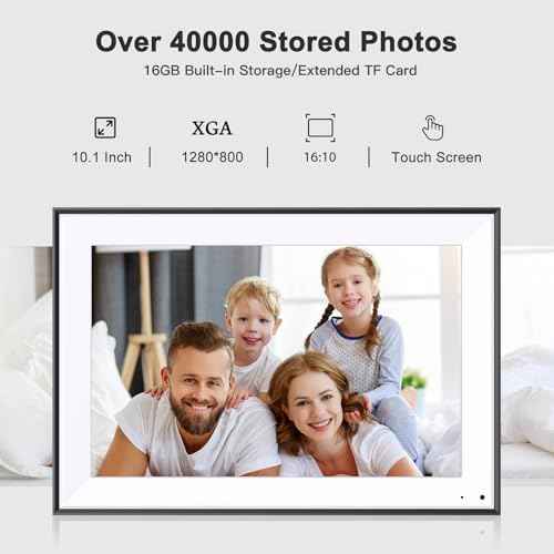 Digital Calendar 10.1-inch Digital Picture Frame - 16GB, IPS Touch Screen, Auto-Rotate, Slideshow, Load Photo Video from Phone to Digital Frame, Free Cloud Storage, Gift for Family Friends