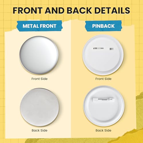Nice2have 2.25 Inch Pinback Button Parts – 100 Sets for Button Maker Machine, Front/back/Film Included