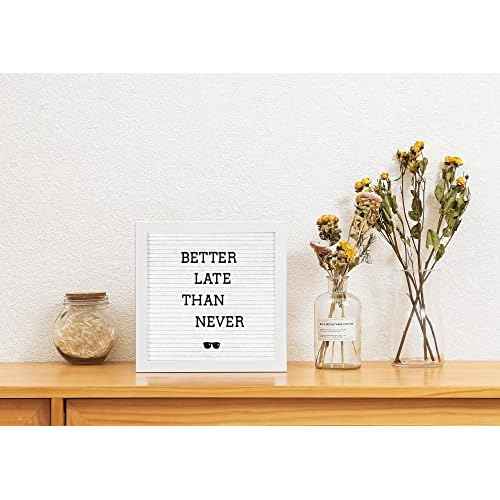 Letter Board Sign White Frame 10x10 - Felt Letter Board Baby Announcement Board with Typewriter Letters, White Letter Board Sign Board&Message Board with Stand and Canvas Bag.