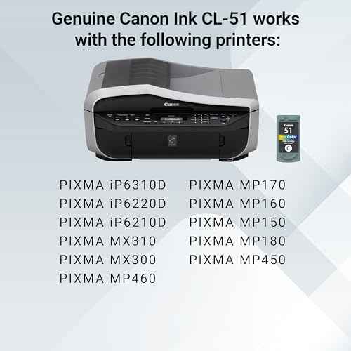 Canon CL-51 Genuine Color Ink Cartridge, Compatible with iP6310D/6220D/6210D, MX310/300, MP460/170/160/150/180/450/460