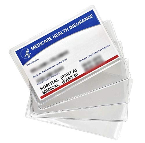 New Medicare Card Protectors 5 Pack - Clear Wallet Fit, 12mil Thickness, USA Made
