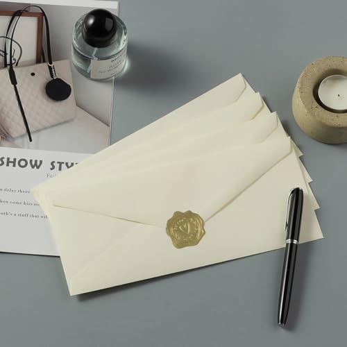 Toperd Cream Color #10 Business Envelopes Pack of 50 with Self-Seal Closure