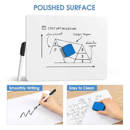 MaxGear Small White Board 2 Pack Dry Erase Boards, 9''x 12'' Mini White Board Double Sided Portable Whiteboards for Students Teachers School Supplies Lapboards Including 2 Markers and 2 Erasers