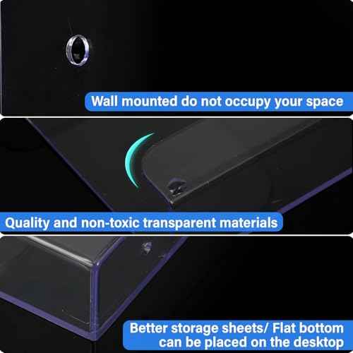 Ripeng 12 Pack Brochure Holder Wall Mount 6x9 Inch Clear Acrylic Flyer Holder Magazine Pamphlet File Display Stand Plastic Wall Organizer for Literature Mail Paper document Rack Display