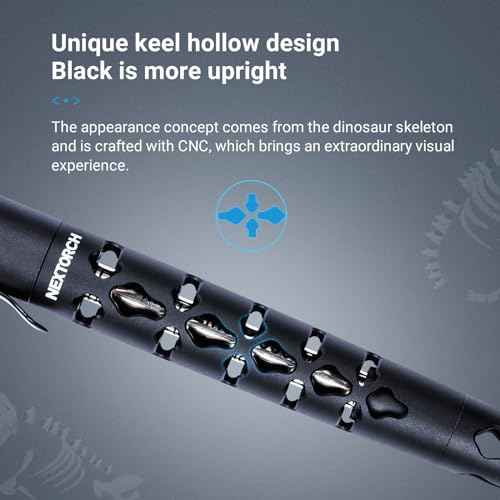 NEXTORCH NP20 Tactical Pen with Tungsten Steel Glass Breaker Tip, Self-Defence Pen Body Using Aluminium Dragon Bone Design for Writing, Tactical Defense, Emergency Defense, Emergency Escape