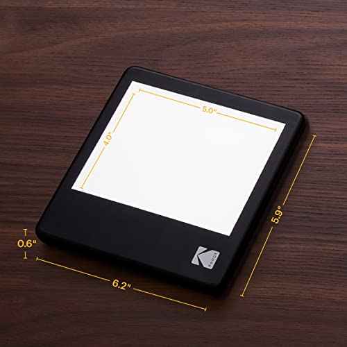 KODAK LED Light Box 5¡±x4¡± for Negatives, Slides & Films | Illuminated Board Panel for Viewing & Scanning Photos, Tattoo Drawing, Artist Sketching, Stenciling & More | Glare-Free, Battery & USB Powered