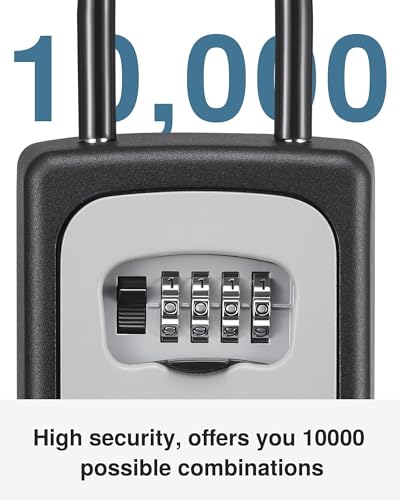 Puroma Large Code Lock Box Wall Mount Safe Gray - Outdoor Key Storage