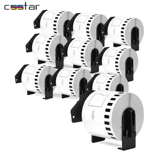 DK-22205 Continuous Paper Labels Compatible Replacement for Brother ql-800/ ql-820nwb/ ql-1100/ ql-500/ ql-550(10 Pack, 2.4" X 100 Ft.)