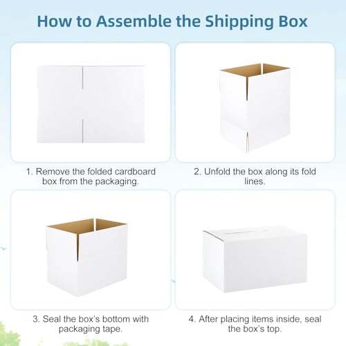 Famagic Small Shipping Boxes 10x7x5 Inch Pack of 10 - White Packaging & Business Use