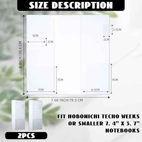 2 Pieces Clear Plastic Cover for Weeks, 8.03 x 7.78 Inches Planner Cover Protector Transparent PVC Notebook Strong Plastic Protecting Sleeves for Books