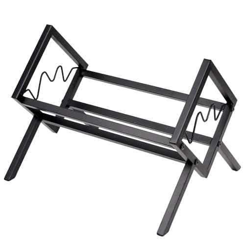 Vinyl Record Storage Rack with 80-100 LP Capacity ? Heavy Duty Record Holder for Vinyl Albums Black