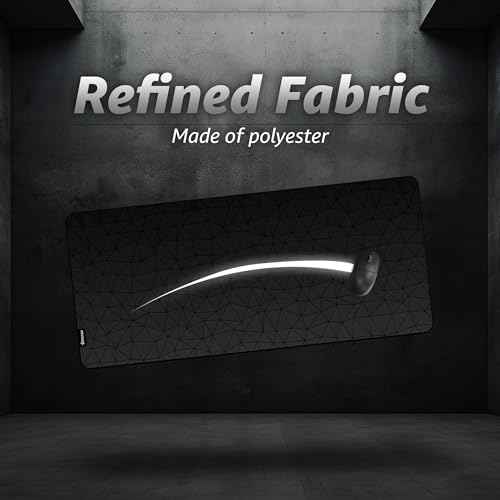 Hystar¢ç Extended Gaming Mouse Pad | XXL 36" x 16" | 5mm Thick, Waterproof Surface, Smooth Polyester Fabric, and Natural Rubber Base | Poly (Black)
