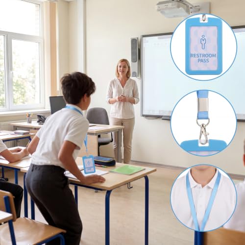 6 Pack Classroom Hall Passes with Lanyards for Schools and Students