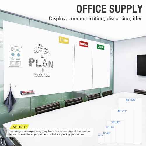 HOMiDEK Adhesive Backing Magnetic Whiteboard Contact Paper - 24" x 36" Peel and Stick Dry Erase Board Sticker - Magnetic Wall Decal Wallpaper for Any Smooth Surface, Office, Home, Classroom, Playroom