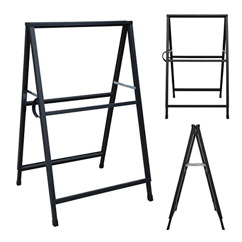 Pionites Black 24x36 Inch Heavy Duty Fold-In A Frame Sidewalk Sign - Frame Only