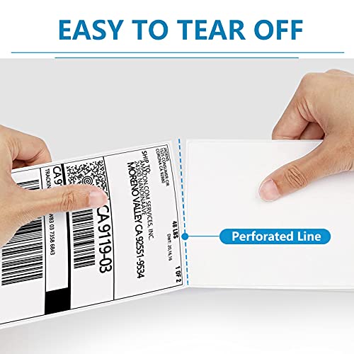 JADENS 4x6 Thermal Shipping Labels - Waterproof, Oil-Proof, 500pcs White Roll for Thermal Printers