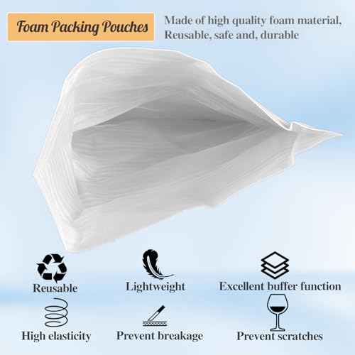 Dish Packing Supplies for Moving,180pack Cushion Foam Pouches for Packing Dishes and 60pack Foam Sheets,A total of 240pcs of Packing Materials for fragile items