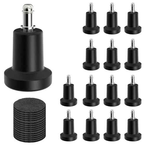 Bell Glide Replacements Office Chair, Caster Wheels and Glides Stopper, Casters Replacement Feet with Separate Self Adhesive Felt Pads, Wheel for Carpet (15)
