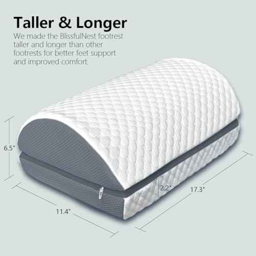 Foot Rest Pillow for Under Desk at Work Office Footrest High Density Memory Foam Cooling Fabric Height Adjustable Foot Elevation Firm Feet Rest