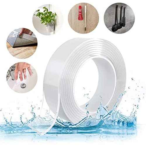 Double Sided Tape Heavy Duty, Extra Large Nano Double Sided Sticky Adhesive Tape, Clear Mounting Tape Picture Hanging Strips, Removable Wall Tape