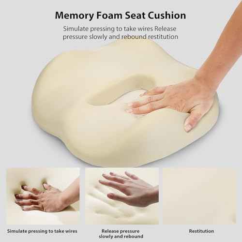Ergonomic Memory Foam Seat Cushion - Suitable for Office Chairs, car Seats, and wheelchairs. Relieves Tailbone and Hip Pain. Durable and Comfortable.-Double Pink