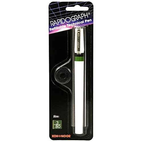 Koh-I-Noor Rapidograph Technical and Artist Pen.80mm Nib, 1 Each (3165.3),White