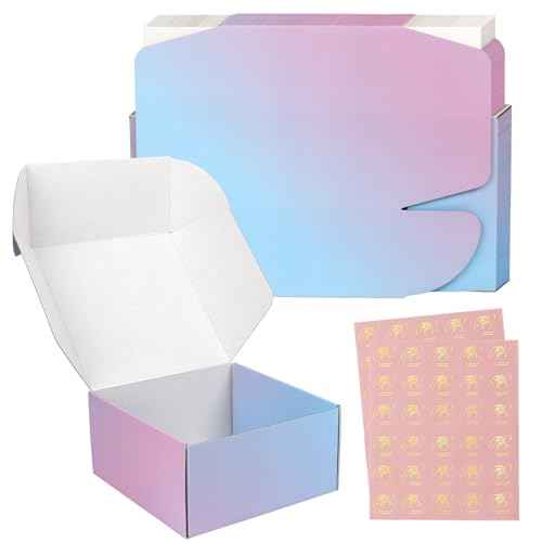 8x8x4 Inch Medium Shipping Boxes, 30 Pack Medium Cardboard Packing Boxes, Purple Mailing Shipping Boxes for Small Business