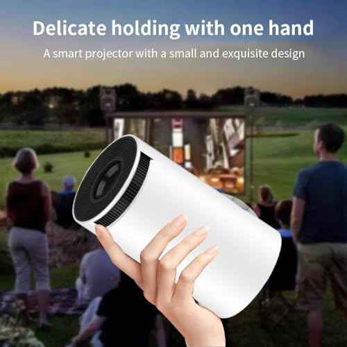 Mini Portable Projector, 4K 1080P Full HD, Android 11, 5G WiFi6, BT5.0, Auto Horizontal Correction, 180¡Æ Rotatable, White