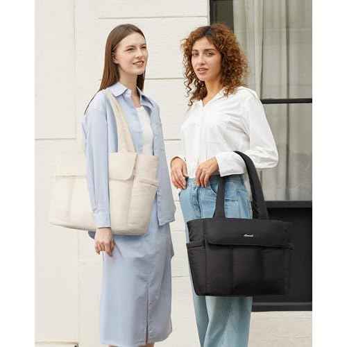 LOVEVOOK Laptop Bag for Women Puffer Work Tote Bags Lightweight Large Computer Bag Purse for Teacher Nurse Travel Daily