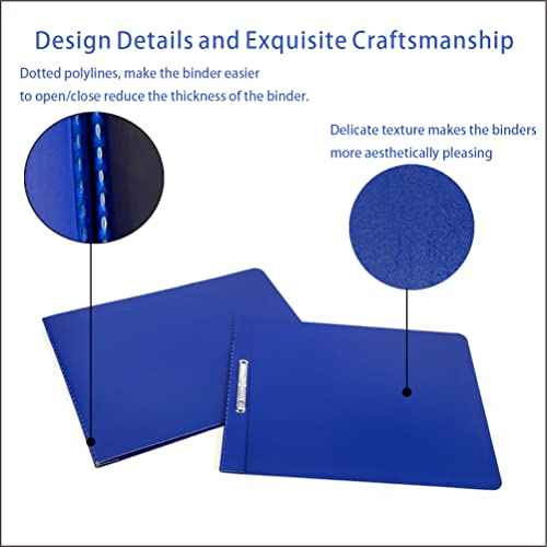 Fiberboard Binder,Sheet Size 8.5 x 11 Inches with Metal Prong Top Fastener with Compressor 2.75 Inch Centers, 2 Inch Capacity for Pressboard Report Cover,12 per Box (Blue))