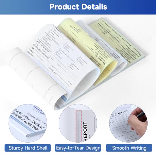 DVIR Inspection Books, 10 Pack, 2-Part NCR—Pre-Trip Truck Forms by Foliom (Variant 10)
