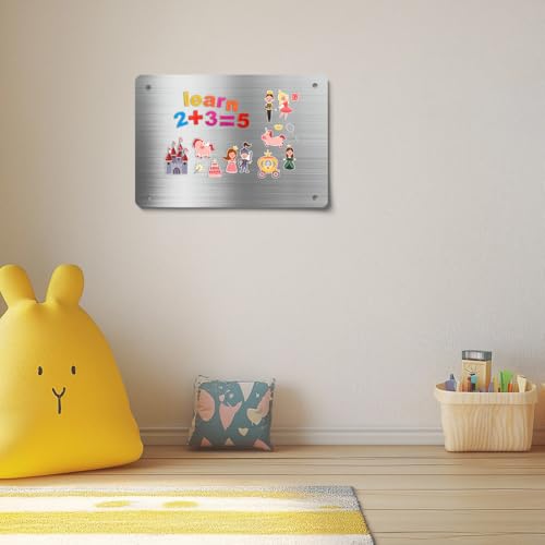 Magnetic Bulletin Board 12.5 x 8.6 Inches Wall Display Metal Sign with Mounting Hardware