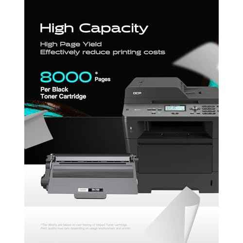 TN750 Toner Cartridges Replacement for Brother TN-750 TN-720 TN720 Compatible with HL-5470DW HL-5450DN HL-6180DW MFC-8710DW MFC-8950DW Printers(Black, 2 Pack)