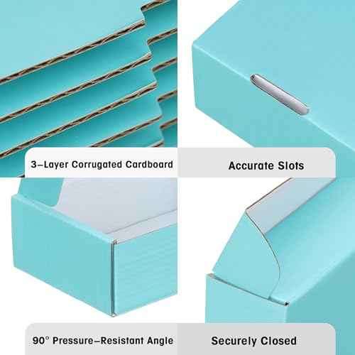 FARRAY 50 Pack of 7x5x2 Inches Small Shipping Boxes, Durable Corrugated Cardboard Boxes for Shipping, Gift, Mailing and Packaging, Teal