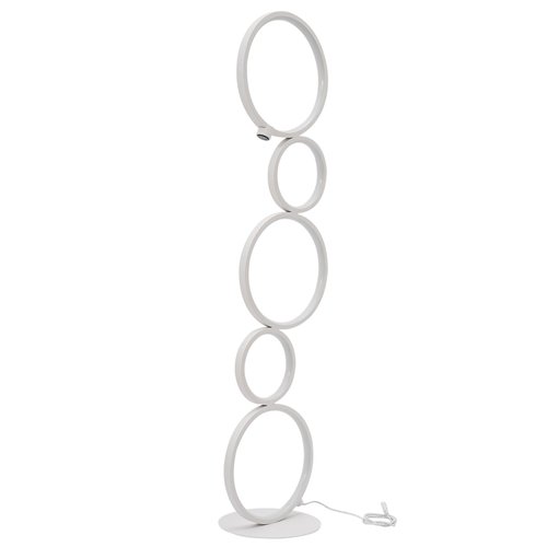 SpaceBovae Modern 5-Circle Ring-Style Floor Lamp, Artistic Trendy Design Ring Standing Lamp, One-Touch Switch Led 5 Ring Floor Standing Tall Lamps for Living Room,Ideal for Home and Office