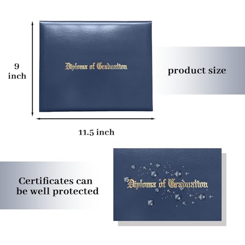 Happy Secret Navy Diploma Cover Holder 8.5 x 11 Inch (1 Pack) Certificate Folder