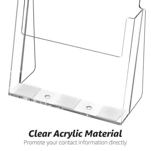 MaxGear Acrylic Brochure Holder 8.5x11 inch, Clear Plastic Literature Holder for Flyers, Pamphlets, Magazines and Booklets, for Countertop Use, Acrylic Display Stand for Office, 4 Pack