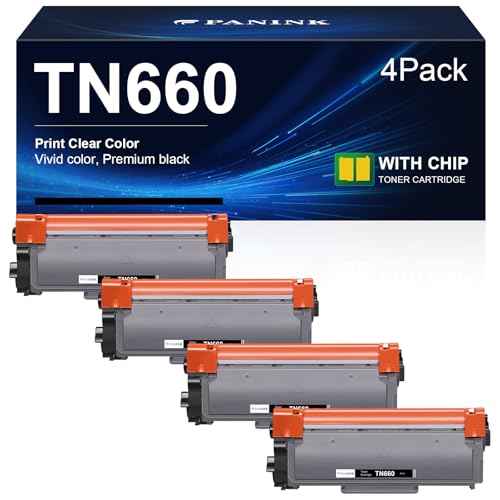 Compatible Toner Cartridge Replacement for Brother TN660 TN-660 TN630 TN-630 Black Toner Cartridge Use with Brother HL-L2380DW HL-L2320D HL-L2340DW DCP-L2540DW MFC-L2700DW Printer - 4 Black
