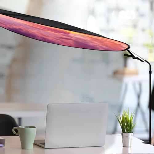 Sunset 51'' Large Office Cubicle Desk Shade - Juexica Clamp-On Privacy Screen