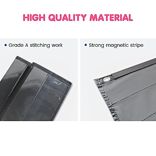 Auchq Magnetic Pocket Chart with 7 Front & 1 Back Pocket, Black Classroom Organizer