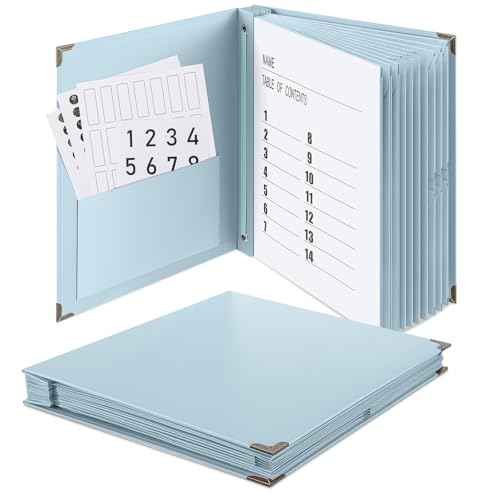 Marspark Important Document Organizer with Labels, Expanding File Folder, Family Document Organizer Binder for Important Papers, Letters, Photos, Passports(Blue)