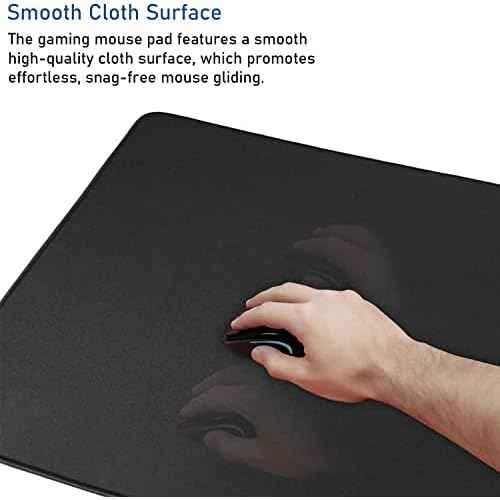 Large Extended Gaming Mouse Pad with Stitched Edges, (31.5X15.7In) Durable Non-Slip Natural Rubber Base, Waterproof Computer Keyboard Pad Mat for Esports Pros/Gamer/Desktop/Office/Home-Black
