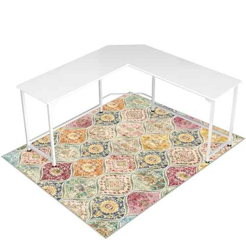 Office Chair Mat for Hardwood Floor & Tile Floor,48"X 60" Heavy Duty Desk Chair Mat for Hard Floors, Under Desk Rug for Rolling Computer Chair,Anti Slip,Low Pile Carpet Floor Protector-Multi