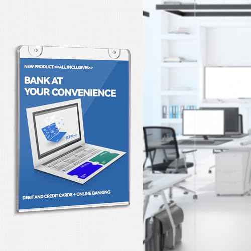 26 Pack Wall Mount Acrylic Sign Holder 8.5 x 11 Clear Display Table Stand, Double Sided Flyer Plastic for Picture Paper Frame Home Office Menu Retail Show Fair