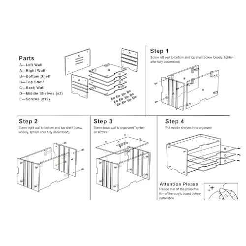KKU 5 Tier Clear Acrylic Desk Organizer, Letter Tray Paper File Desk Organizer and Accessories For Office Supplies
