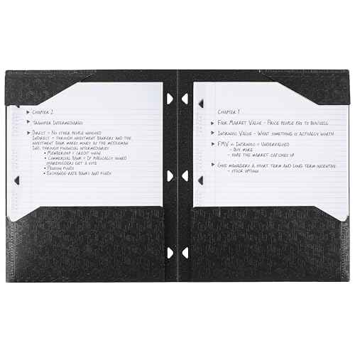 Five Star 2-Pocket Folder, Plastic Folder with Stay-Put Tabs, Fits 3-Ring Binder, Holds 8-1/2" x 11" Paper, Black (333420G-ECM)