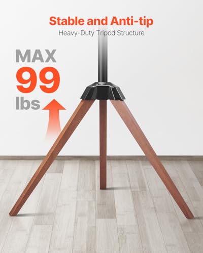 VEVOR Tripod TV Stand 40-65in TV - Oak Legs, 99 lbs, 18° Swivel, VESA 600x400mm (Tripod)