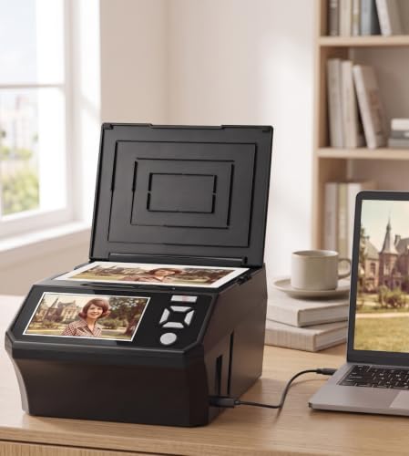 DigitPro Black Photo, Slide & Negative Scanner with 5” Large Screen