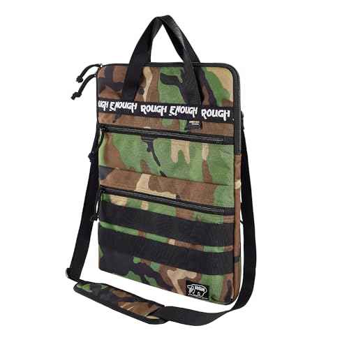Rough Enough 16 Inch Laptop Case Bag Sleeve for Dual Tablet Storage with Accessory Pocket Handle Shoulder Strap Outdoor Travel Tactical Cordura Camo